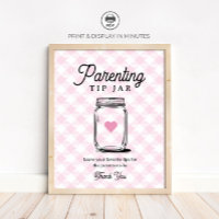 Pancarte de pot de conseils de parenting rustique