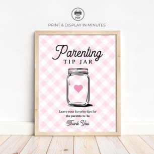 Affiche Pancarte de pot de conseils de parenting rustique 