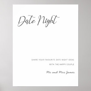 Affiche Pancarte de pot de nuit de date Conseils de mariag