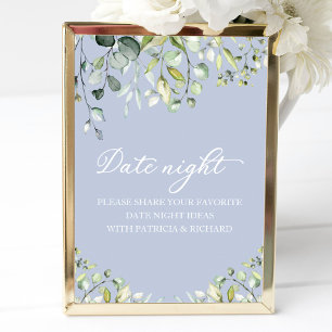 Affiche Pancarte de pot de nuit de date de douche de marié