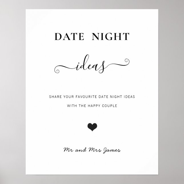 Affiche Pancarte de pot de nuit de date Mariage Conseils É (Devant)