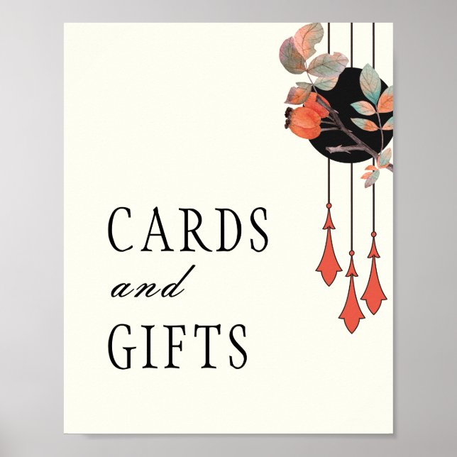 Affiche Pancarte de réception Cartes & Cadeaux d'Automne d (Devant)