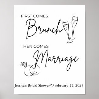 Affiche Pancarte de Réception de Mariage Brunch