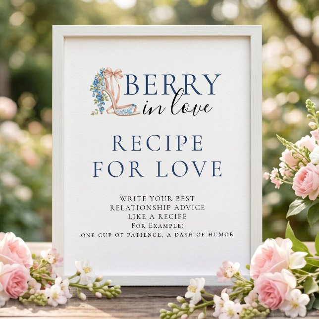 Affiche Pancarte de recette de myrtille pour l'amour pour  (Créateur téléchargé)