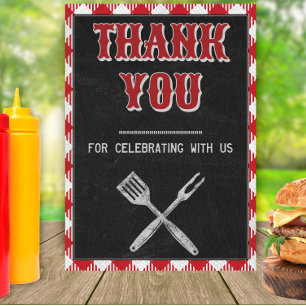 Affiche Pancarte de remerciement pour anniversaire BBQ de