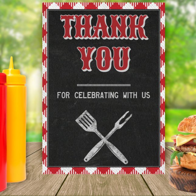Affiche Pancarte de remerciement pour anniversaire BBQ de  (Créateur téléchargé)