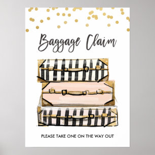 Affiche Pancarte de retrait des bagages Voyage douche Made
