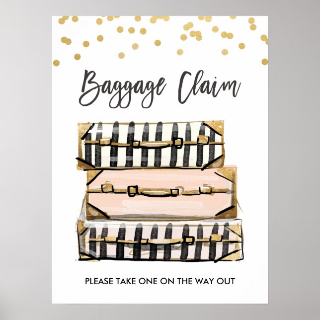 Affiche Pancarte de retrait des bagages Voyage douche Made (Devant)