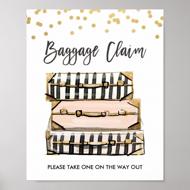 Affiche Pancarte de retrait des bagages Voyage douche Made (Devant)