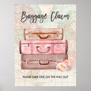 Affiche Pancarte de retrait des bagages Voyage douche Made
