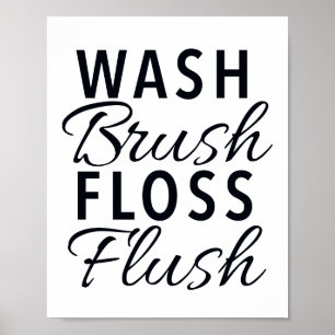Affiche Pancarte de salle de bain Brosse à récurer Fils de