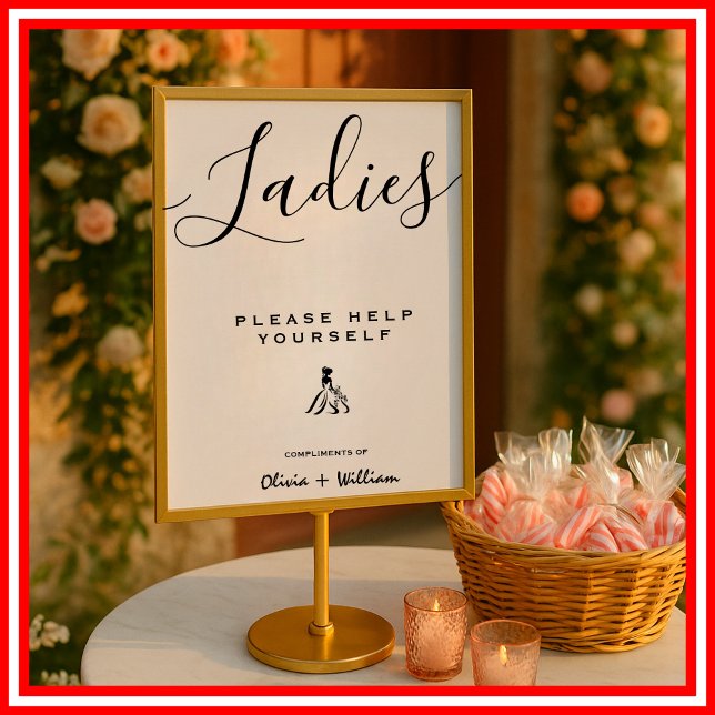 Affiche Pancarte de salle de bain de mariage Moderne Éléga (Créateur téléchargé)
