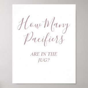 Affiche Pancarte de socle pour jeu de Baby Shower Rose Pac