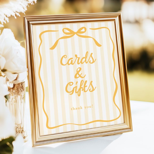 Affiche Pancarte de table 'Cartes & Cadeaux' jaune (Créateur téléchargé)