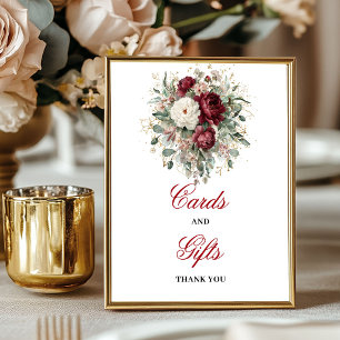 Affiche Pancarte de table Cartes et Cadeaux Glam Blush Bur