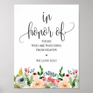 Affiche Pancarte de table commémorative de mariage en call