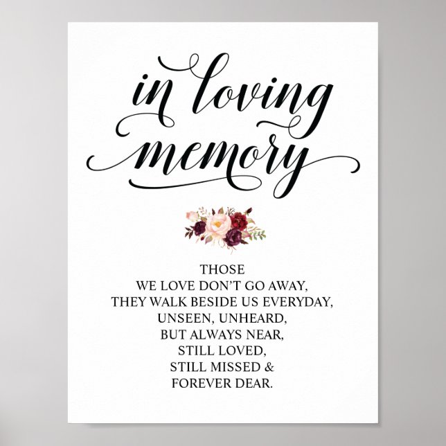 Affiche Pancarte de table commémorative de mariage v26 en  (Devant)