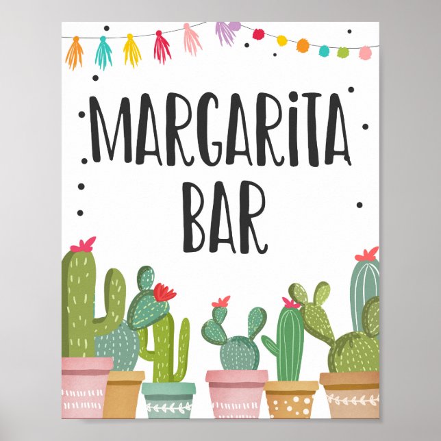 Affiche Pancarte de table de bar à boissons Margaritas Fêt (Devant)