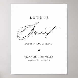 Affiche Pancarte de table de bar à desserts "L'amour est d