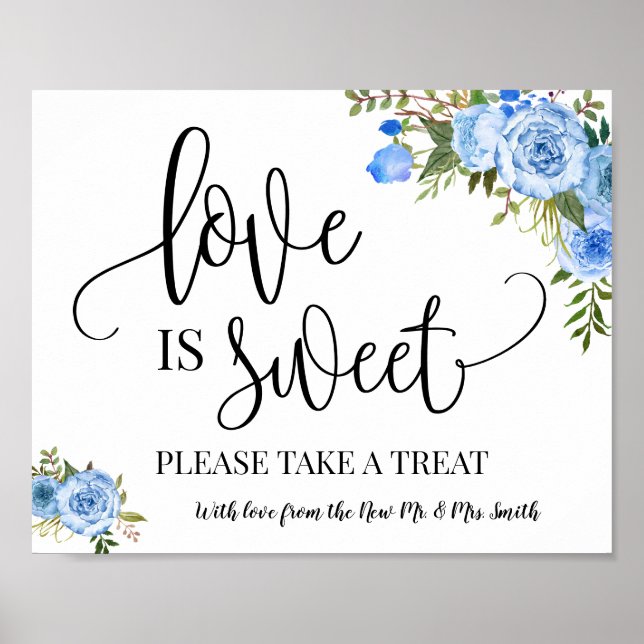 Affiche Pancarte de table de desserts sucrés pour mariage  (Devant)