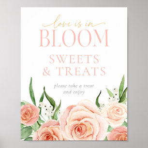 Affiche Pancarte de table de douceurs Love Is In Bloom