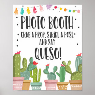 Affiche Pancarte de table de fête Cactus pour Photobooth