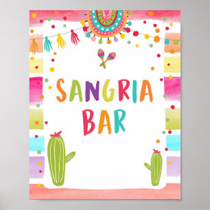 Affiche Pancarte de table de fête de la Sangria Bar Drinks