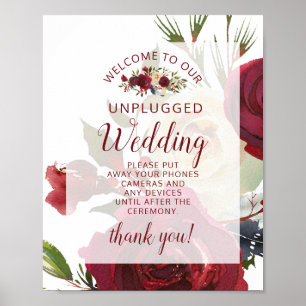 Affiche Pancarte de table de mariage débranché de Mistleto