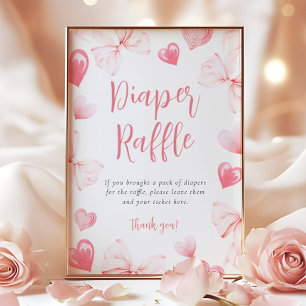 Affiche Pancarte de table de tirage au sort de couche rose