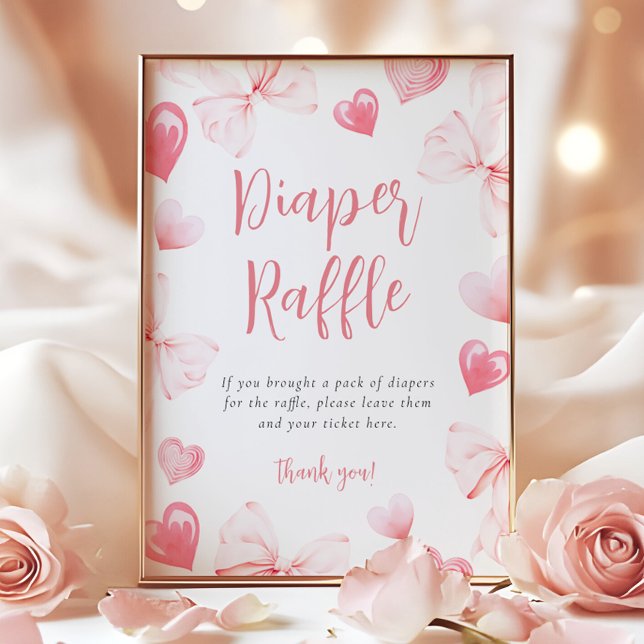 Affiche Pancarte de table de tirage au sort de couche rose (Créateur téléchargé)