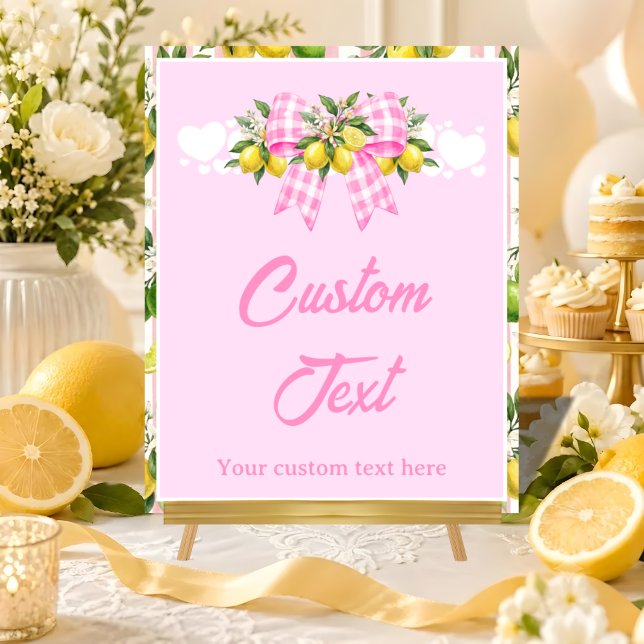 Affiche Pancarte de table pour baby shower avec ruban à ca (Créateur téléchargé)