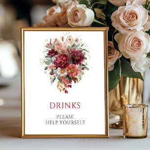 Affiche Pancarte de table pour boissons en eucalyptus de B
