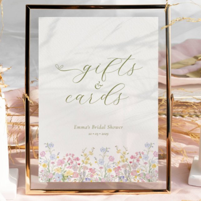 Affiche Pancarte de table pour cadeaux de mariage bohème (Créateur téléchargé)