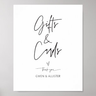 Affiche Pancarte de table pour carte cadeau de mariage Réc