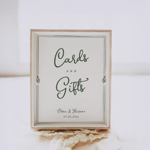 Affiche Pancarte de table pour cartes et cadeaux de mariag
