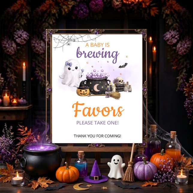 Affiche Pancarte de table pour les faveurs de Halloween Ba (Créateur téléchargé)