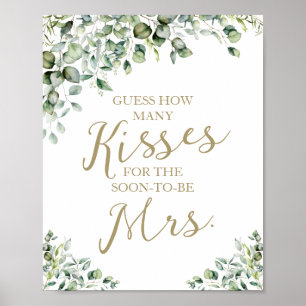 Affiche Pancarte de verdure Combien de baisers pour Mme