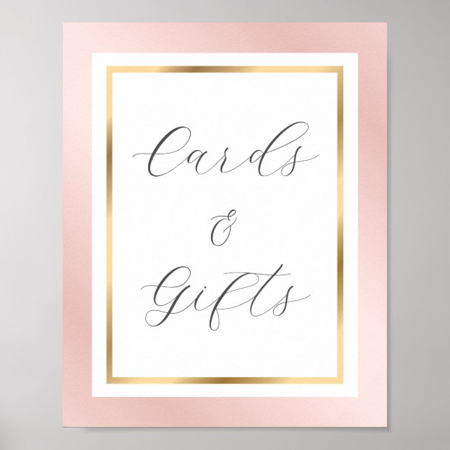 Affiche Pancarte élégante en écriture script pour cartes e (Devant)