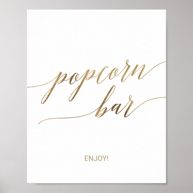 Affiche Pancarte élégante pour bar à popcorn en calligraph (Devant)