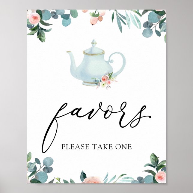 Affiche Pancarte Faveurs pour le Thé (Devant)