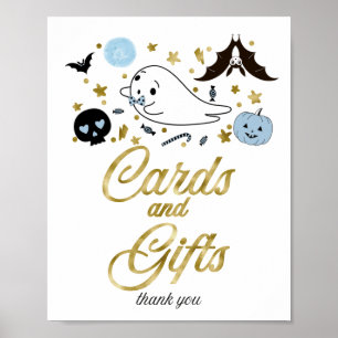 Affiche Pancarte Fête Prénatale Halloween Garçon Cartes et