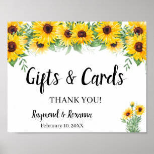 Affiche Pancarte Fleurs de Tournesol Mariage Baby Shower C