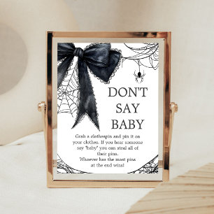 Affiche Pancarte gothique à ruban noir Little Boo Ne dites