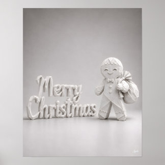 Affiche Pancarte Joyeux Noël au pain d'épice en origami