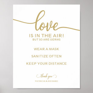 Affiche Pancarte L'amour est dans l'air mais les germes au