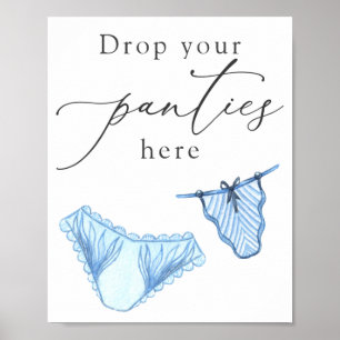 Affiche Pancarte Lingerie Shower Déposez vos culottes ici