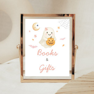 Affiche Pancarte Livres et Cadeaux Halloween Rose Little B