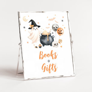 Affiche Pancarte Livres et Cadeaux Orange Fantôme Little B