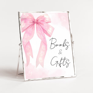 Affiche Pancarte Livres et Cadeaux Petite Fée Rose pour Ba