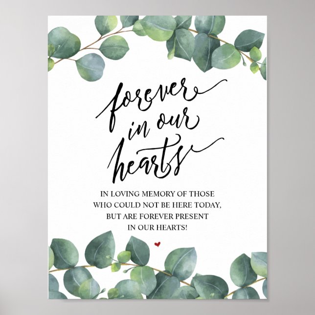 Affiche Pancarte Mémorielle Rustique À Jamais Dans Nos Cœu (Devant)